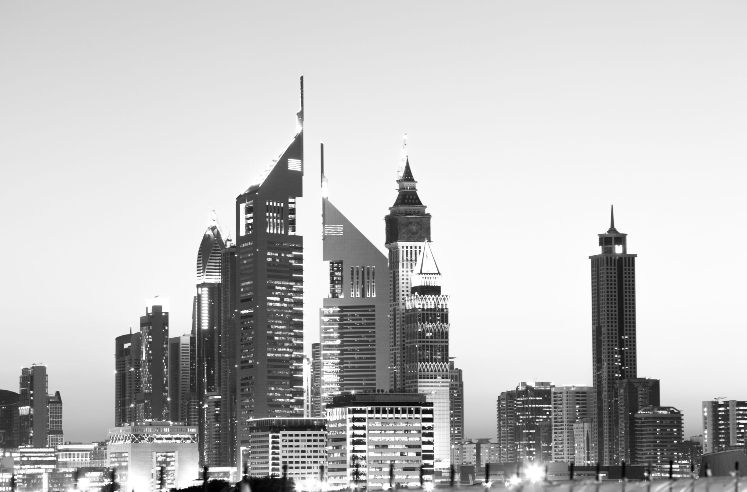 Dubai,Downtown,Skyline,At,Night